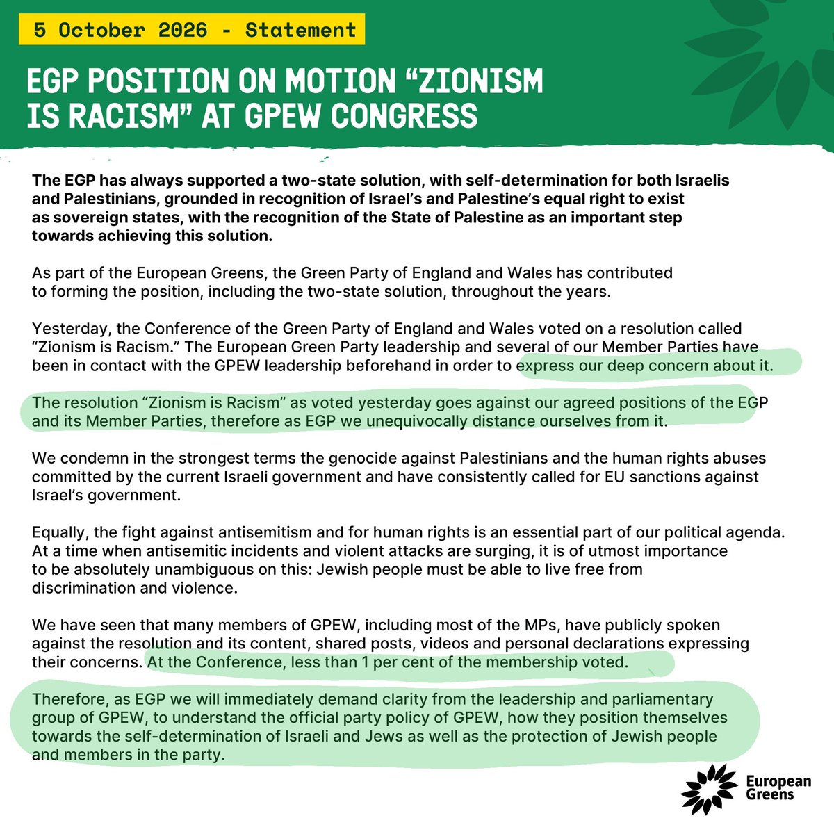 HannahStasi's tweet photo. 🇬🇧🌻 - Même les #Verts européens désapprouve la résolution votée lors du congrès des #Greens britanniques. 👇 https://t.co/8E2XsfmSsw
