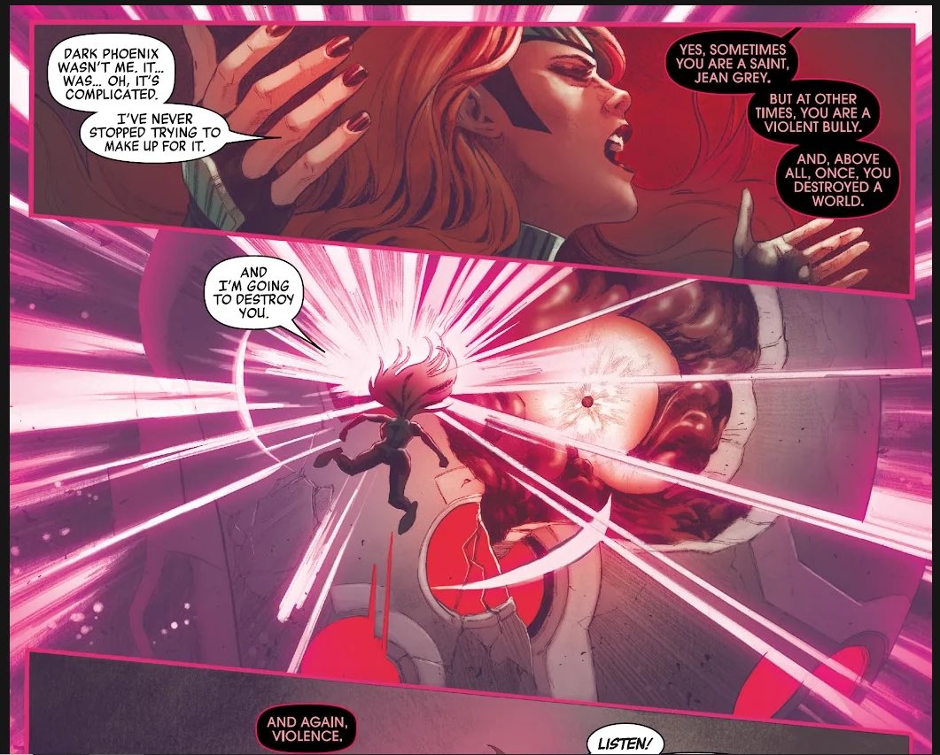 jupitersexodus's tweet photo. The Progenitor: you destroyed a world

Jean Grey: and I’ll destroy you too!

Like girl you are not helping your case 😭 https://t.co/ikeBhHEiKk