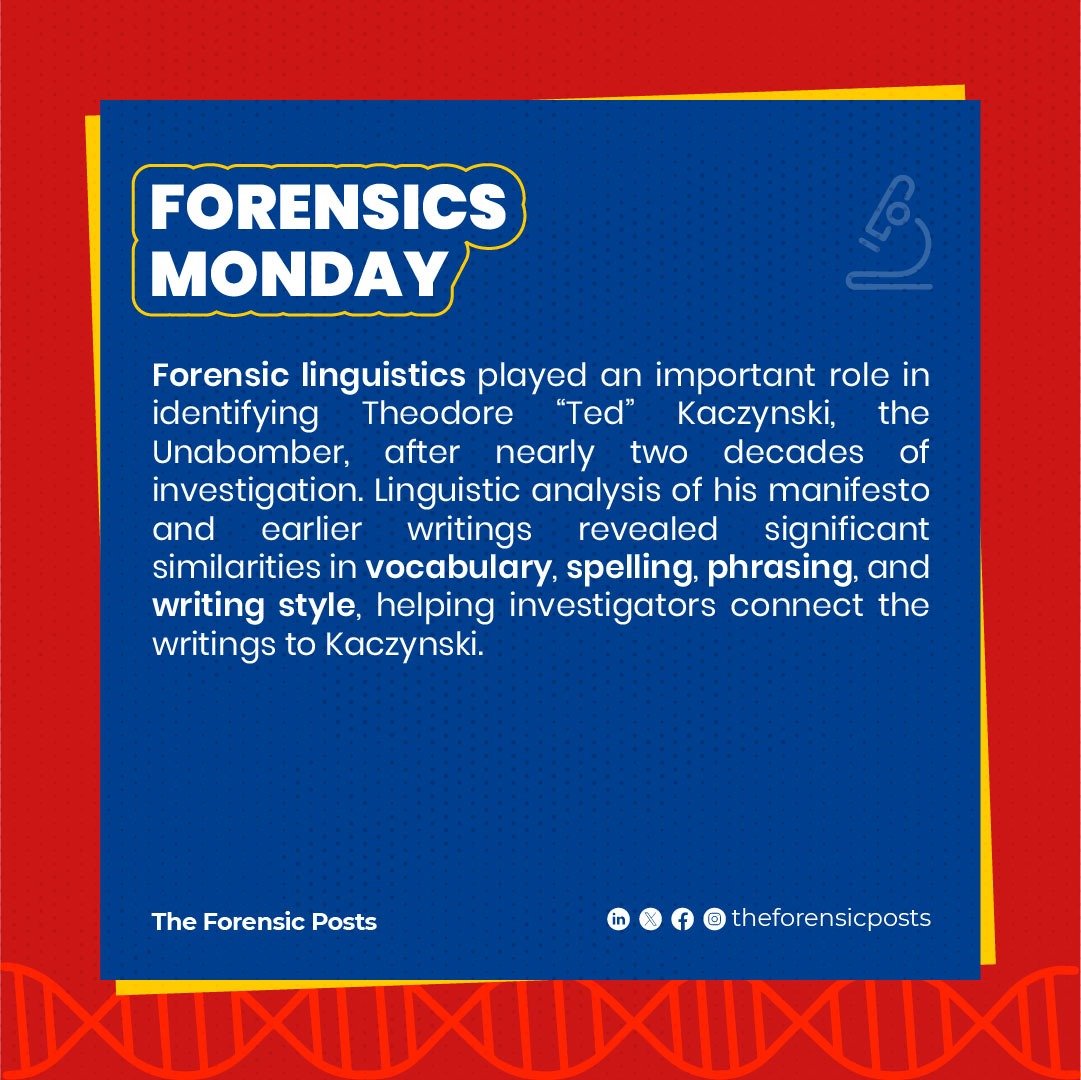 ForensicPosts's tweet photo. #ForensicLinguistics #LinguisticAnalysis #ForensicScience #Forensics #ForensicInvestigation #TheForensicPosts #ForensicsMonday #TFP #CSI https://t.co/i9Vfh4FdBQ