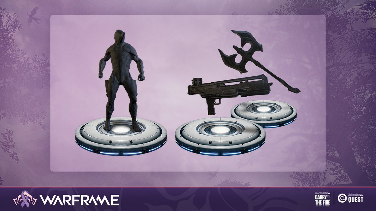 PlayWarframe's tweet photo. You've already raised over $50,000 for @PMCFQuest, unlocking a Global 3-Day Double Affinity Weekend (starting November 6) and 1x #Warframe Slot & 2x Weapon Slots for the whole community!

Keep it up, Tenno! And don't forget to use code CARRYTHEFIRE to claim your PMCFQuest Glyph in-game.