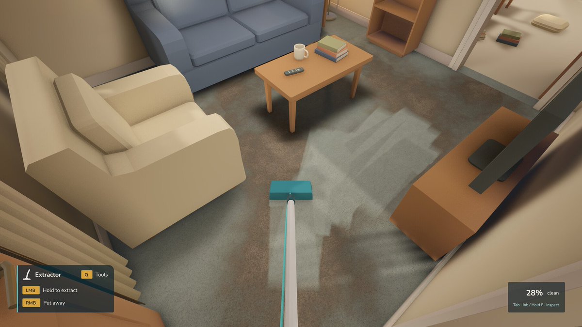 red_recs's tweet photo. Cozy Game Countdown: Carpet Daddy 🧹
Perfect for fans of Powerwash Simulator. Take on the role of a carpet cleaner as you tackle dirty stains, unlock powerful tools, and even listen to some fun beats along the way. Release date: TBA!
#indiegame #indiedev https://t.co/ZYvH8CR41c