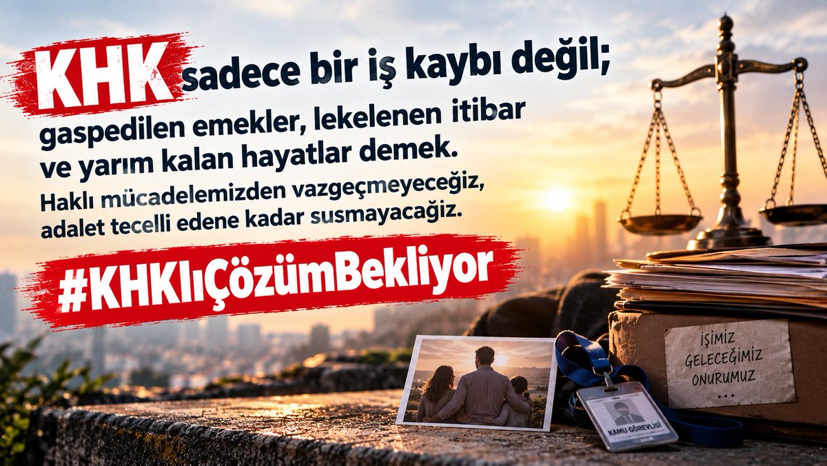 mosquitoo36's tweet photo. KHK sadece bir iş kaybı değil; gaspedilen emekler, lekelenen itibar ve yarım kalan hayatlar demek. Haklı mücadelemizden vazgeçmeyeceğiz, adalet tecelli edene kadar susmayacağız.

#KHKlıÇözümBekliyor https://t.co/savblLXV3N