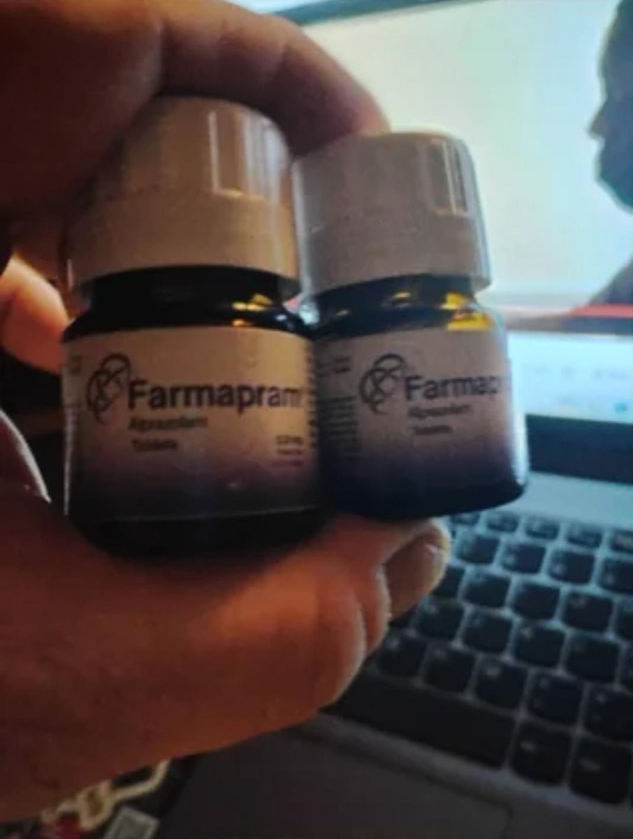Cqthriii's tweet photo. Alprazolam 2mg Xanax bars 
Farmapram 30ct sealed bottles 
#Drugtwt #xanaxtwt #xanax https://t.co/hiGAqcwMVa