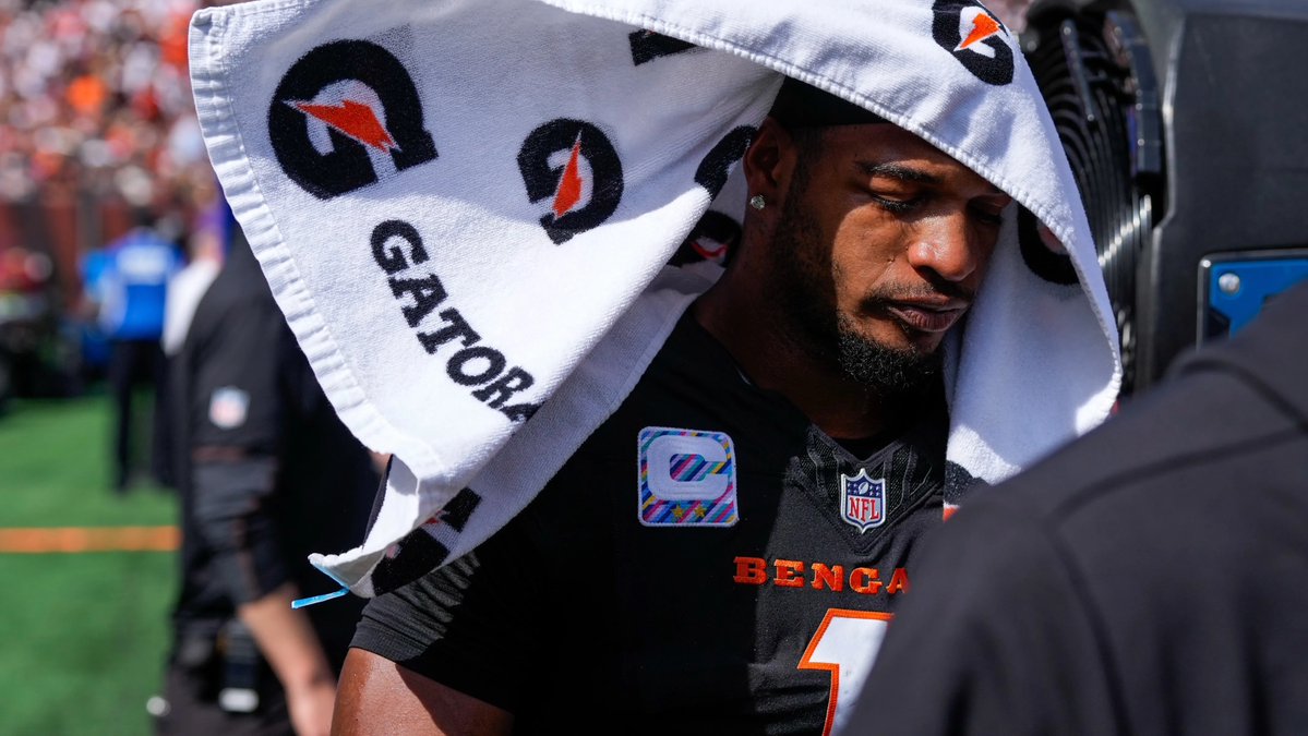 SleeperBengals's tweet photo. Everyone currently injured in the #Bengals wide receiver room:

Ja'Marr Chase (concussion)
Tee Higgins (adductor)
Andrei Iosivas (thumb)
Colbie Young (knee) https://t.co/lcuIhPhioL