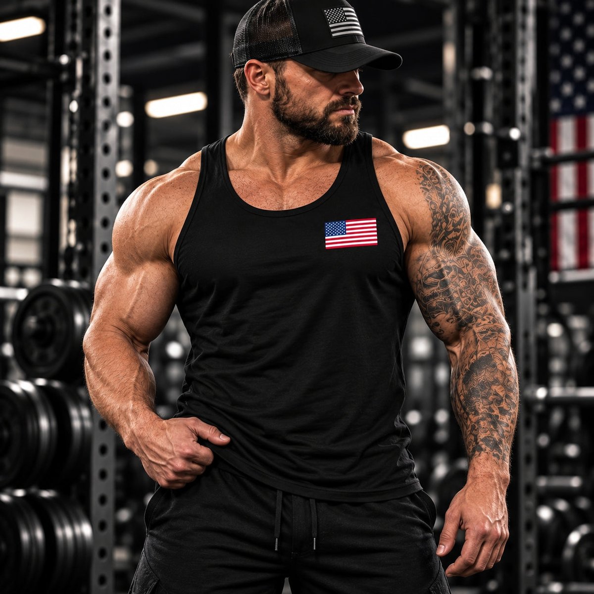 MUSCLEXXXUSA's tweet photo. Flag mood: lift and leave a trail of sparkler dust. 🇺🇸 Lightweight American Flag Gym Tank—soft, breathable, moves with your chaos. Low-key proud, low-key comfy. $35. #ad #Fitness #GymWear Tap the link in bio. https://t.co/1GEn5Lxqt1