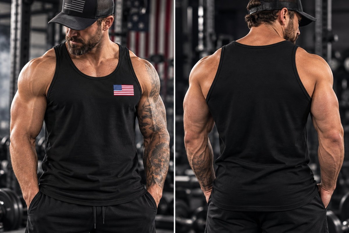 MUSCLEXXXUSA's tweet photo. Flag mood: lift and leave a trail of sparkler dust. 🇺🇸 Lightweight American Flag Gym Tank—soft, breathable, moves with your chaos. Low-key proud, low-key comfy. $35. #ad #Fitness #GymWear Tap the link in bio. https://t.co/1GEn5Lxqt1