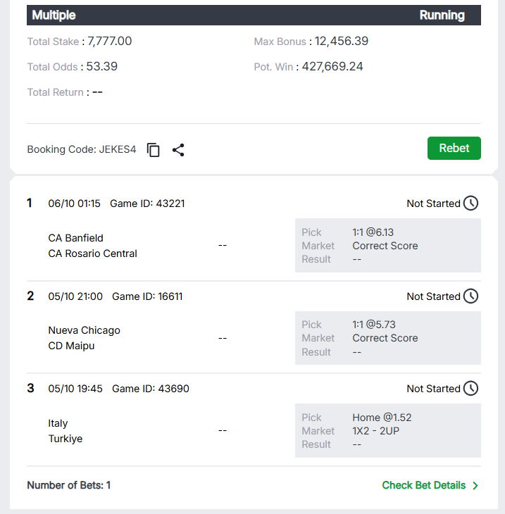 O_P_O_UK's tweet photo. Dey with me👊 

RISKY🗣(ONLY USE 1% of your betting acct bal)

Gift: 53 odds (3 games)👉 JEKES4
 
👉 ₦50K giveaway when it wins https://t.co/q7JkTweAll