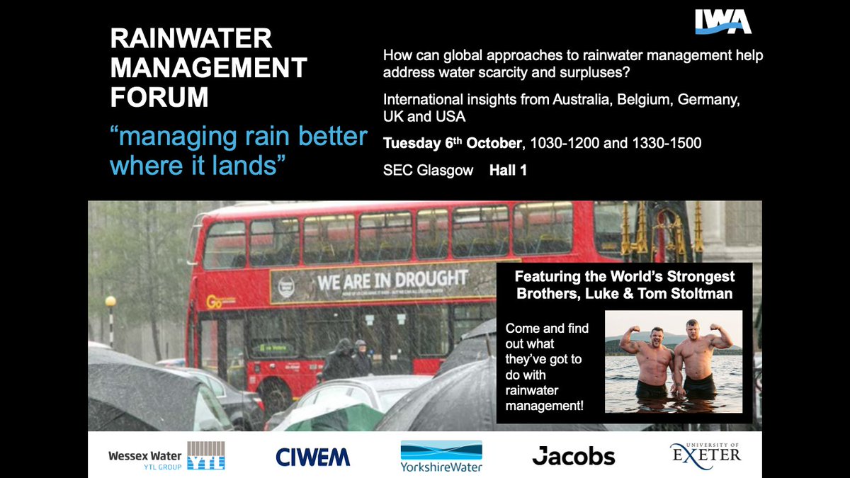 CIWEM's tweet photo. How can global approaches to rainwater management inform UK approaches?

A #CIWEM facilitated session at @IWAHQ Water Congress, with insights from Australia, Belgium, Germany, UK &amp; USA.

Tuesday 06 October 2026 at SEC Glasgow, Hall 1. Details below 👇

https://t.co/6Pgnfee1jg https://t.co/M3lN9jZvTn