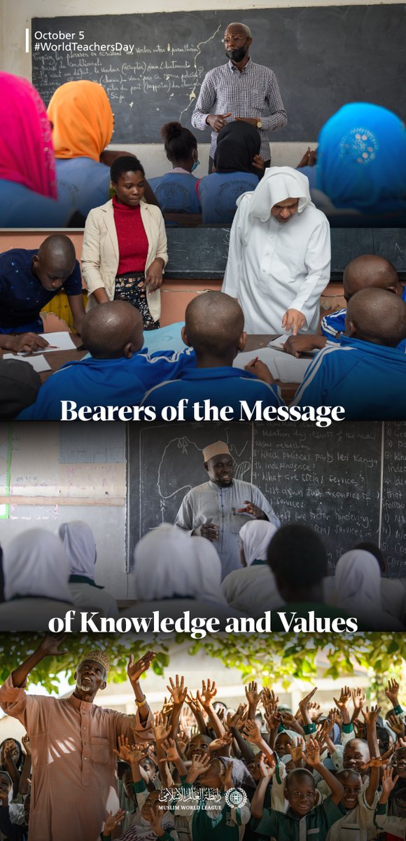 MWLOrg_en's tweet photo. The Muslim World League supports teachers in their mission to instill values, foster awareness, and share knowledge, recognizing that empowering teachers is an investment in future generations.

World Teachers’ Day https://t.co/YS6z4nWn9X