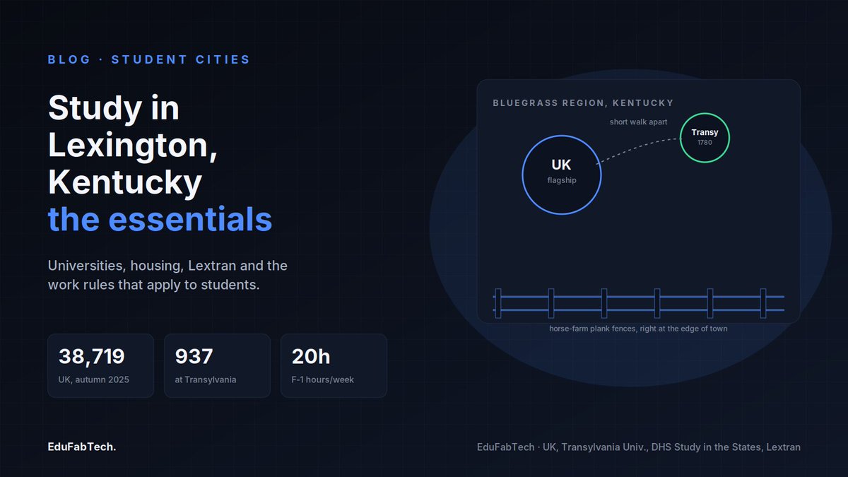 EduFabTech's tweet photo. Studying in Lexington, United States: universities, housing and student life
#CostOfLiving #PartTimeWorkInternationalStudents #StudentCities #StudentHousing #StudentLife
https://t.co/vzbeuaujMN https://t.co/n3LUfQ6nQi