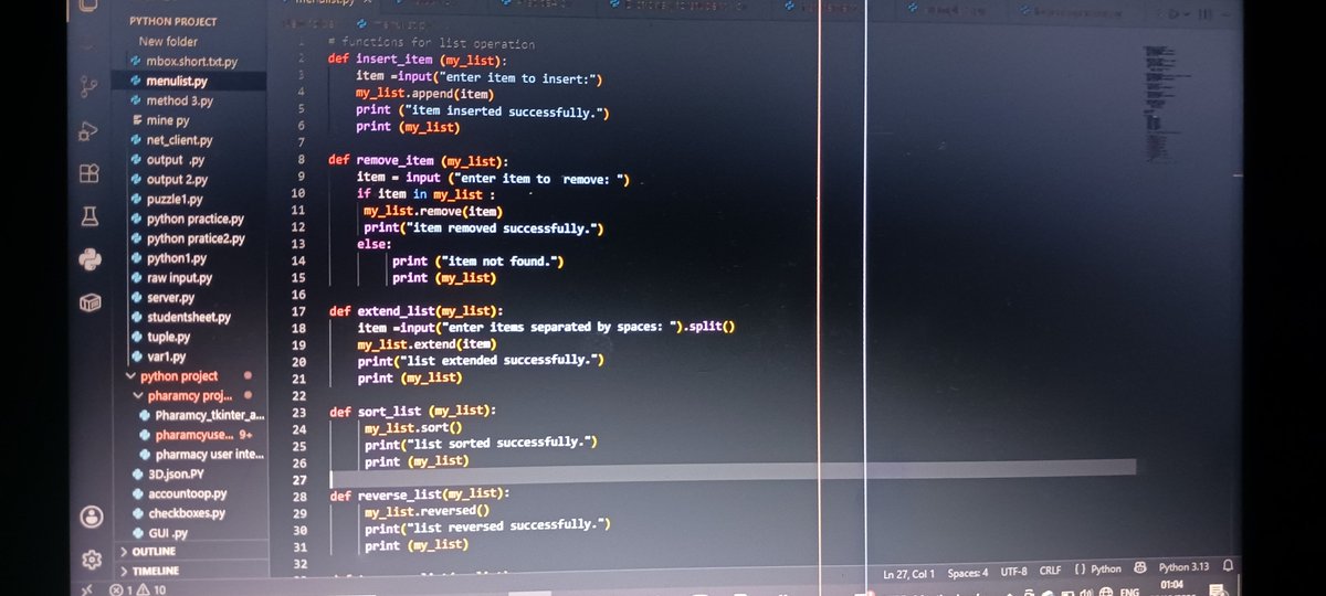awhin34962's tweet photo. Day 13 of #100DaysOfCode 🚀
Today I practiced creating a menu-driven program in Python and learned how users can interact with different options. 🐍💻

#Python #CodingJourney #100DaysOfCode https://t.co/TC3SbKhEeS