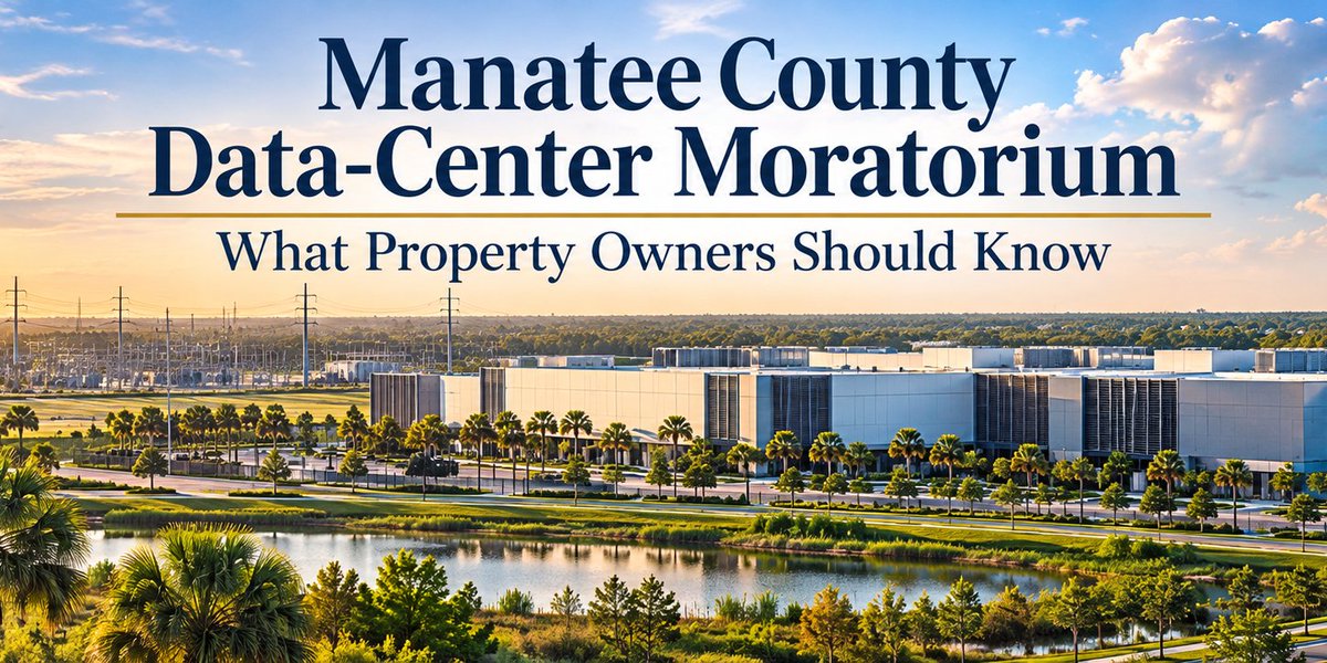 JohnAcostaRE's tweet photo. Manatee County considers a proposed 12-month data-center moratorium tomorrow.
I looked at Ordinance 26-42 and what it could mean for land use, infrastructure and property owners.

https://t.co/eQLVJOujzJ

#ManateeCounty #Bradenton https://t.co/ORVt9uLwCJ