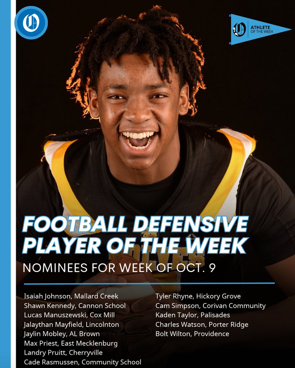 charlottepreps's tweet photo. Here are the nominees for The Observer's high school football defensive player of the week. The poll closes Friday at noon.

Vote now. Vote often. Vote at link below

https://t.co/PkIxnqhqq7 https://t.co/jpXRnZZAwH