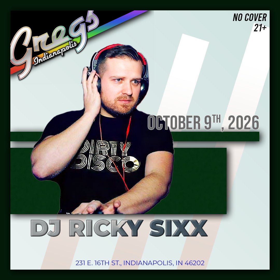 GregsOurPlace's tweet photo. FRIDAY!

Ricky Sixx returns, October 9th, at 10:00pm! https://t.co/J3i4t24jCE