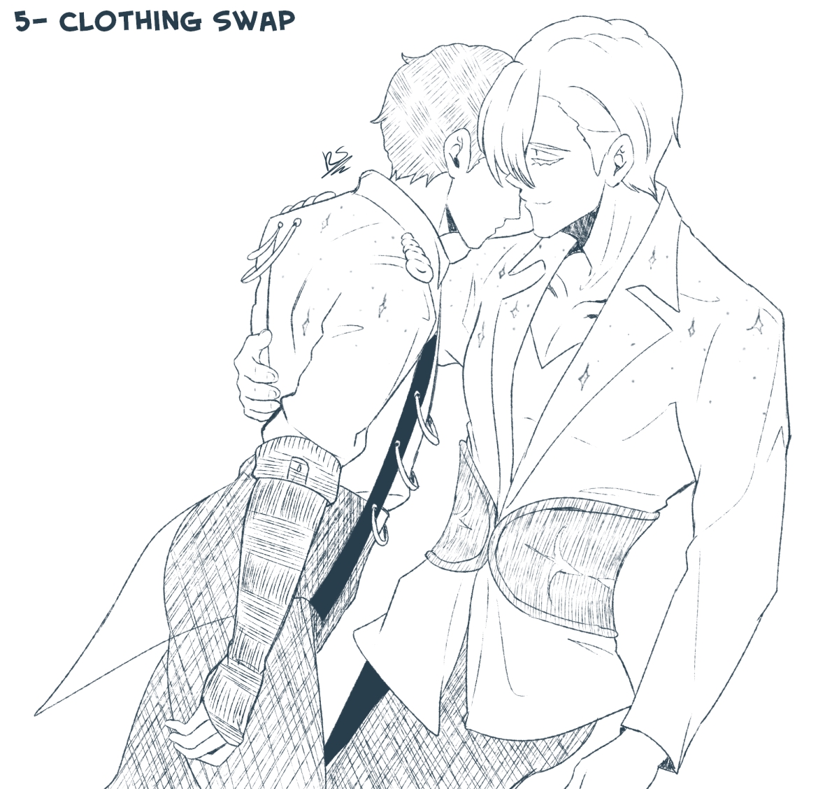RhapeSeuhans's tweet photo. 5- Clothing swap
#Inktober #Inktober2026 #shiptober2026 #yoi #yurionice #victuri #viktuuri https://t.co/PdEEowf02y