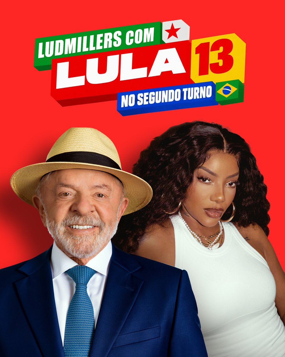 LudmillaGallery's tweet photo. A central de fãs oficial da Ludmilla declarou apoio ao Presidente Lula no segundo turno das eleições. https://t.co/rKzgaxO4uW