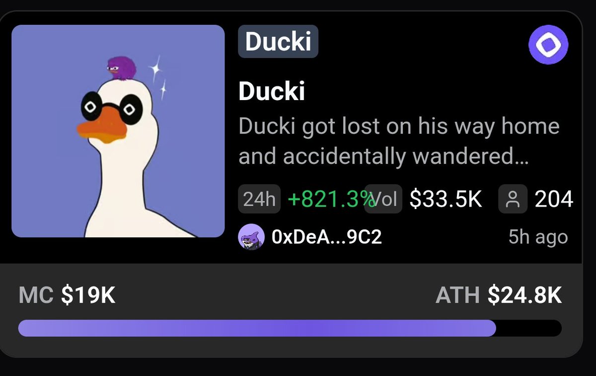 duckimonad's tweet photo. WE ARE TRENDING #1 ON MONAD!

​+821% volume in just 5 hours! 
​• $33.5K+ Volume
• 200+ Holders in record time
• $24.8K ATH reached!
  
​No paid shills, just pure community power on Monad. We are just warming up! 

​📄 CA: 0x1b109Ae28D5b9A4A9Df129b97c921027fAF17777

🛒 Buy on NadFun: https://t.co/Why6E1hnF7

🌐 Website: https://t.co/kAD5wVGVvv