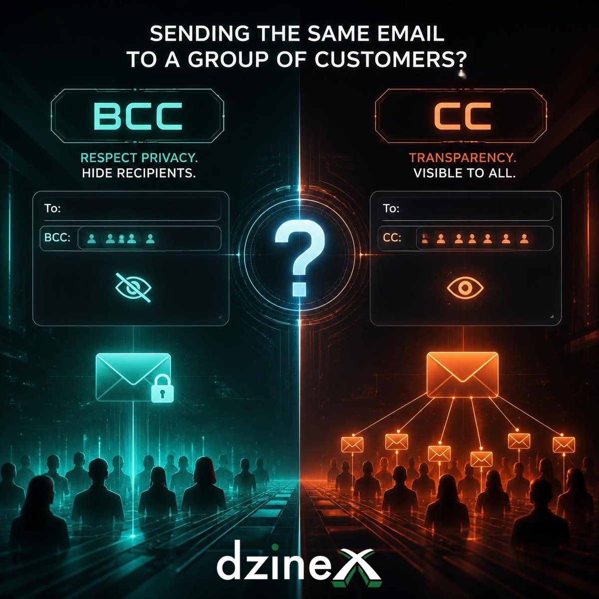 DzinexC's tweet photo. Emailing the same message to several customers?
Put their addresses in BCC so they can’t see each other’s details or send a reply to the whole list.
#dzinex #cybersecurity #pentest #penetrationtest #lasvegas #MSP https://t.co/OXnLDNOmfE
