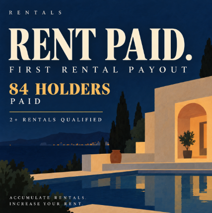 RHHouses's tweet photo. The first RENTALS rent distribution is complete.

Holders with 2+ Rentals qualified.
More Rentals held = larger share.
Project-held supply was excluded.

Accumulate Rentals. Increase your rent. https://t.co/oRvzbEyZWU