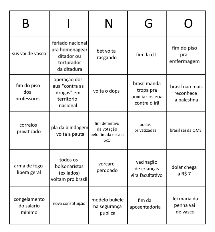 Antismack's tweet photo. parte 2 do bingo da desgraça! https://t.co/hO4JB7AkTX