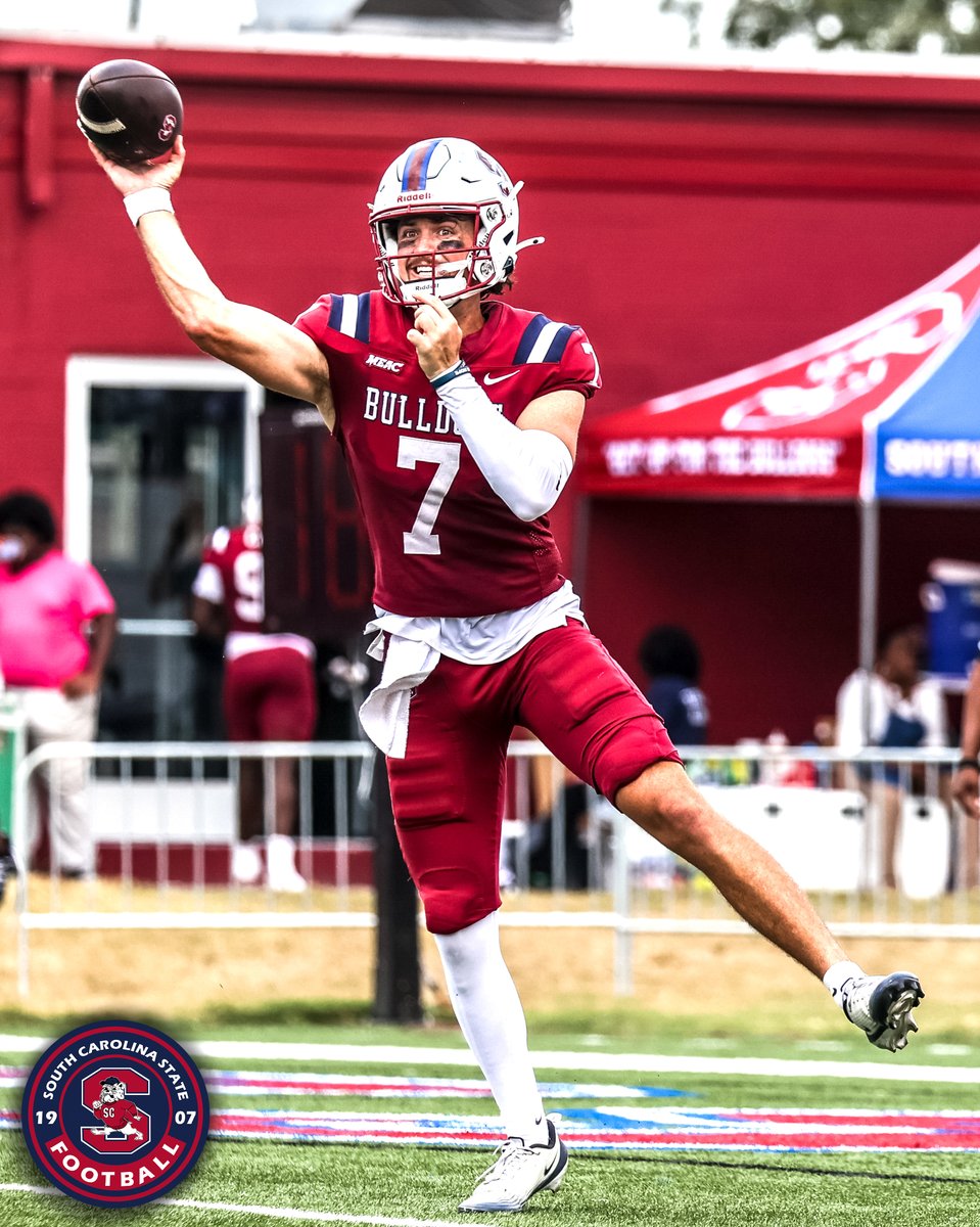 SCState_Fb's tweet photo. #GoDogs

🐶 EVERY SNAP. EVERY REP. EVERY OPPORTUNITY. 😤🔥

Views from this week’s battle against The Citadel! 📸

The work doesn’t stop when the clock hits zero. We learn. We grow. We come back HUNGRIER.

Play for the brother beside you.
Take pride in the name across your chest.
Give EVERYTHING you’ve got. 💯

THE STANDARD DEMANDS IT.
THE WORK CONTINUES.

BULLDOGS KEEP CLIMBING! 🔴🔵🐶

@SCStateAthletic @MEACSports @coachberry77 
#PayTheFEE
#DigDEEP
#STATEofMind
#RaiseTheBAR
🔴🔵🐶🏈