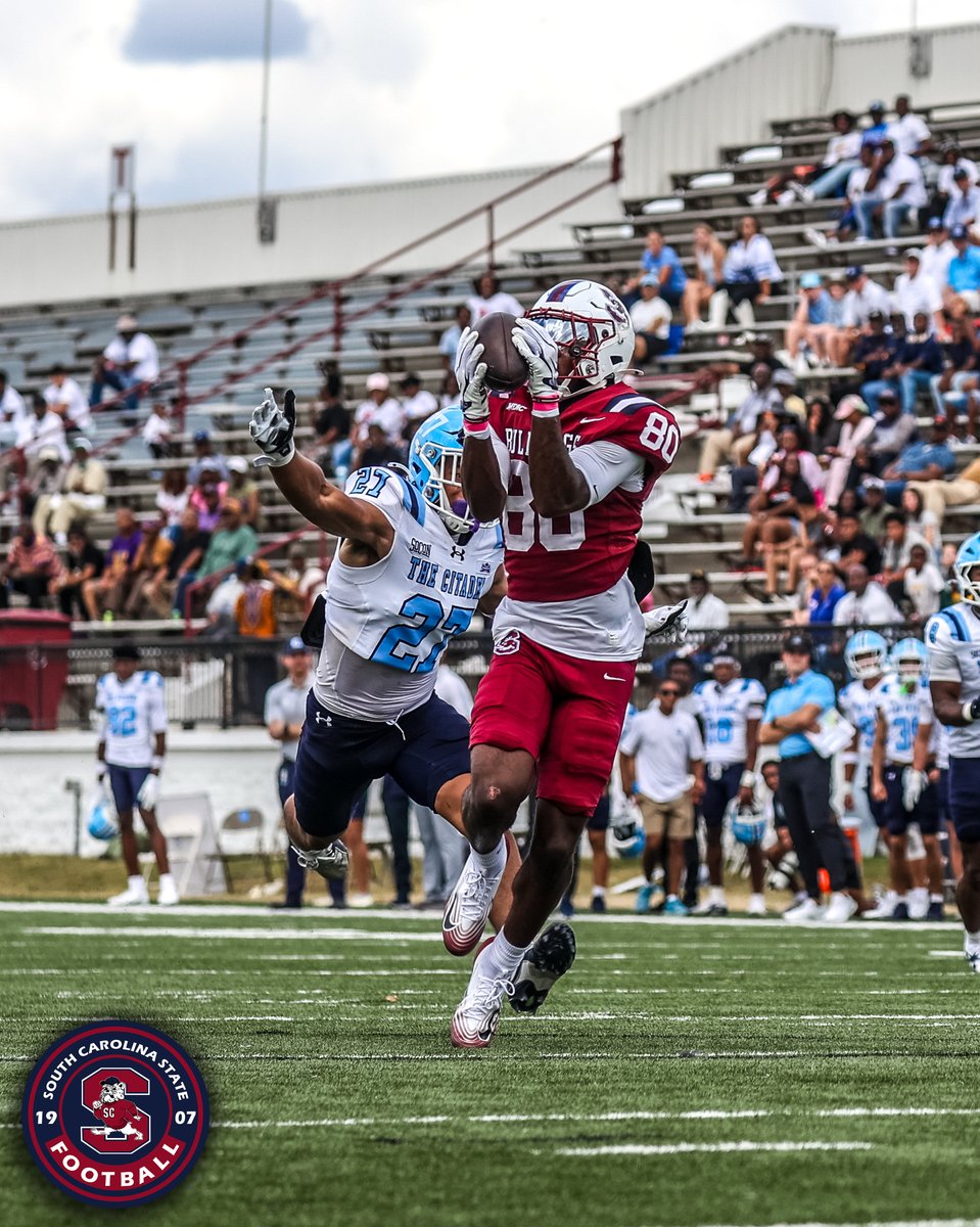 SCState_Fb's tweet photo. #GoDogs

🐶 EVERY SNAP. EVERY REP. EVERY OPPORTUNITY. 😤🔥

Views from this week’s battle against The Citadel! 📸

The work doesn’t stop when the clock hits zero. We learn. We grow. We come back HUNGRIER.

Play for the brother beside you.
Take pride in the name across your chest.
Give EVERYTHING you’ve got. 💯

THE STANDARD DEMANDS IT.
THE WORK CONTINUES.

BULLDOGS KEEP CLIMBING! 🔴🔵🐶

@SCStateAthletic @MEACSports @coachberry77 
#PayTheFEE
#DigDEEP
#STATEofMind
#RaiseTheBAR
🔴🔵🐶🏈