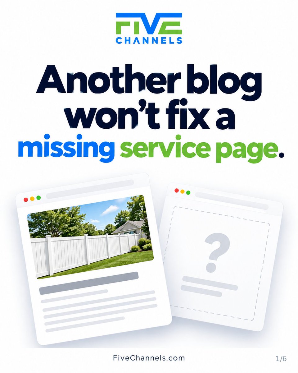 5Channels's tweet photo. Can a new visitor tell what you do, where you work and how to hire you? 

Helpful articles build understanding. Clear service pages help people take the next step.

Know what turns your leads into customers. #FiveChannels https://t.co/KOlyFnKJFi