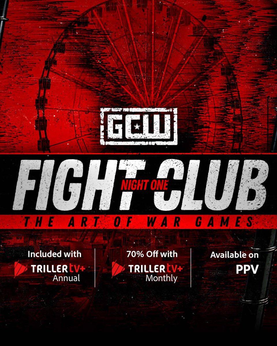 Triller_TV's tweet photo. WELCOME TO GCW FIGHT WEEK WEEKEND!

🚨 INCLUDED with TrillerTV+ Annual
🫰 70% off with TrillerTV+ Monthly
🎟️ Available as PPV

OCT 10-11 | EXCLUSIVE on TrillerTV 📺 https://t.co/xusfPPjd0u