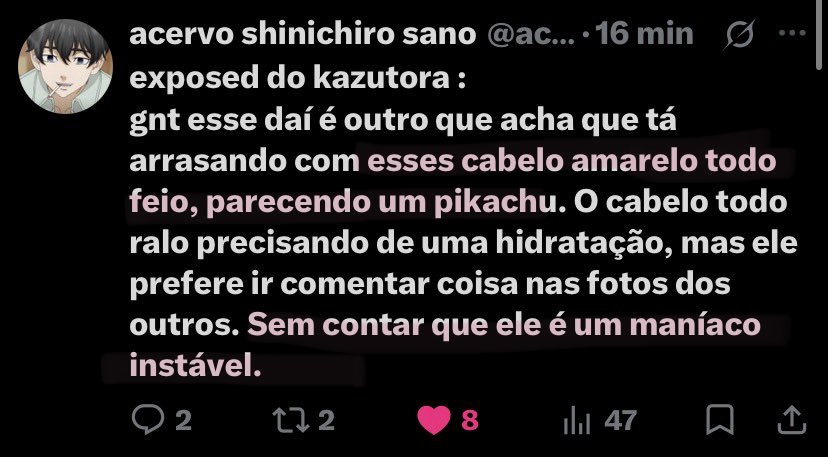 acervokazutora's tweet photo. 🚨 EXPOSED @/acervyshinisano :
tw: capacitista, etarista, sem consiencia de classe, machista

Já conseguiram percebere as falas problematicas ne? sempre humilhando a aparencia dos outros, sendo capacitista  e até comparando o mikey com um terrorista… https://t.co/1qgnnnZ2nI
