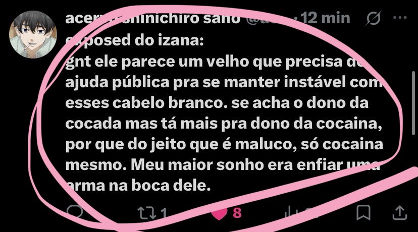 acervokazutora's tweet photo. 🚨 EXPOSED @/acervyshinisano :
tw: capacitista, etarista, sem consiencia de classe, machista

Já conseguiram percebere as falas problematicas ne? sempre humilhando a aparencia dos outros, sendo capacitista  e até comparando o mikey com um terrorista… https://t.co/1qgnnnZ2nI