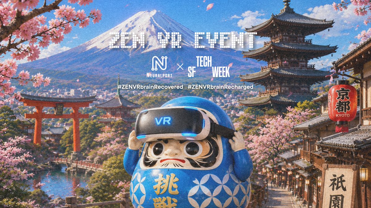 xranna000's tweet photo. What happens when you give your brain a moment to recover? 🧠✨
Today in #SanFrancisco, we’re welcoming people to experience a few minutes of disconnection from the noise — and explore what happens next.
Pause. Reset. Experience NeuralPort.
@a16z @techweek_
#ZENVRbrainRecovered https://t.co/JjLC01MUsq