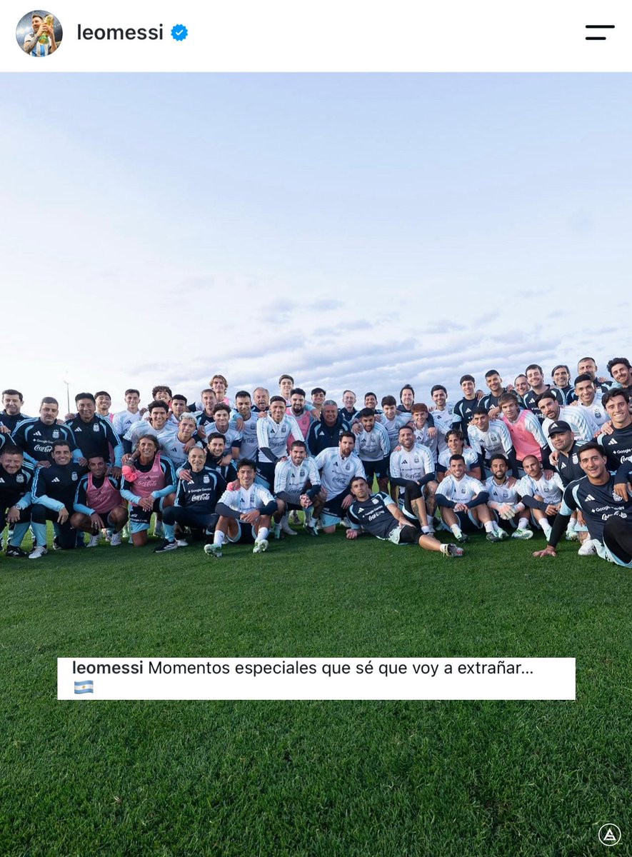 sudanalytics_'s tweet photo. “MOMENTOS ESPECIALES QUE SÉ QUE VOY A EXTRAÑAR”.

El posteo de Lionel Messi. 🥺🇦🇷 https://t.co/LdpJIXI3QK