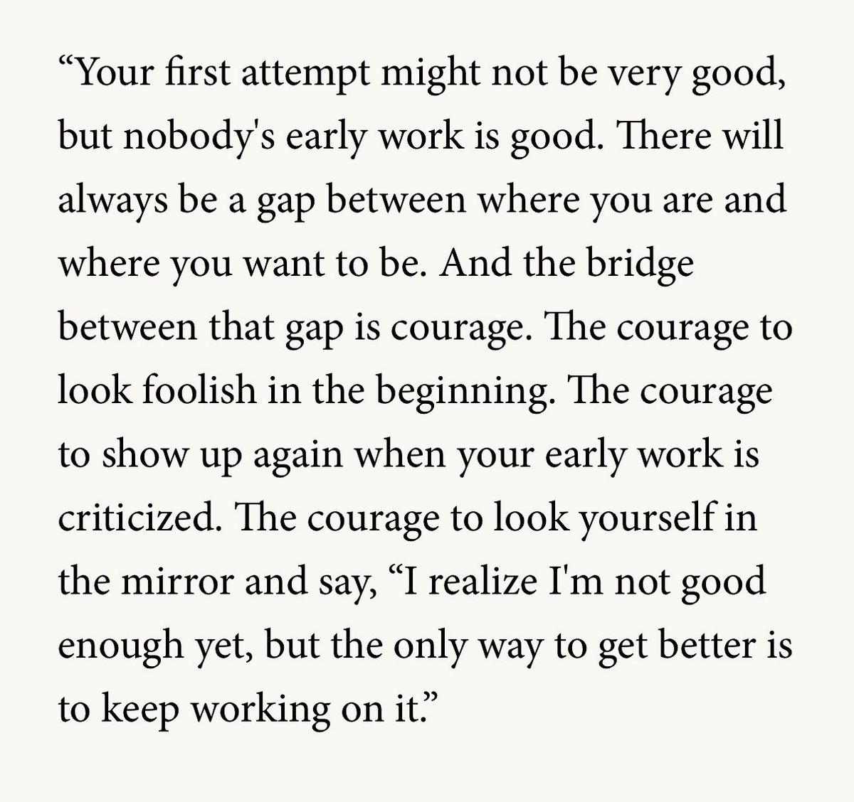 readswithravi's tweet photo. James Clear: The only way to get better is to keep working on it. https://t.co/ZwJ1Cfujt6