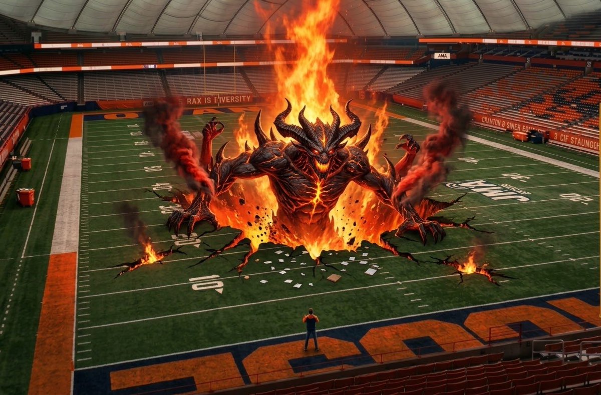 HeavyOnCuse's tweet photo. 🚨BREAKING🚨

Fran Brown was spotted in an empty dome on Monday morning summoning ancient demons in hopes to salvage the season for Syracuse.

The Orange have started 2-2 and nearly suffered a loss to UConn on Saturday in Hartford.

Can Fran Brown and co. Turn the season around? https://t.co/n7R2vqSnqe