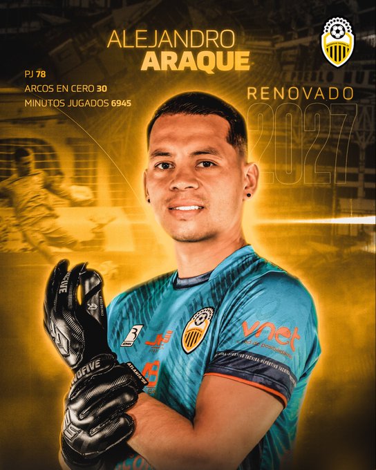 Futboolyalgomas's tweet photo. #DatoAurinegro Alejandro Araque (Merideño) Renovo con el @DvoTachira y esta a 23 juegos de llegar 100 juegos Aurinegros
77 Juegos 66 Gcontra (28 Arcos en 0)
10mo Arquero con mas Juegos
2do Merideño atras de Manuel Sanhouse (194) 
2* Titulos 2023-2024 https://t.co/cdOKyPsvPV