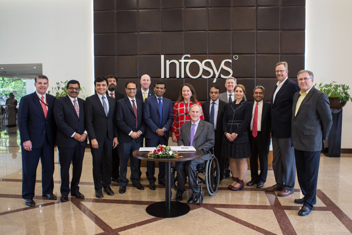 alignarchive's tweet photo. In 2018, Abbott went to Infosys headquarters in India talking about creating JOBS FOR TEXANS. Months later, Texas offered Infosys a $3.075M TEF grant tied to 500 new jobs in Richardson.

I checked the public TEF rules: FULL-TIME JOBS. WAGES. I’m not seeing a LOCAL-HIRING REQUIREMENT.

So when Texas says “jobs for Texans,” does that mean Texans are actually being hired — or just that the jobs are located here?