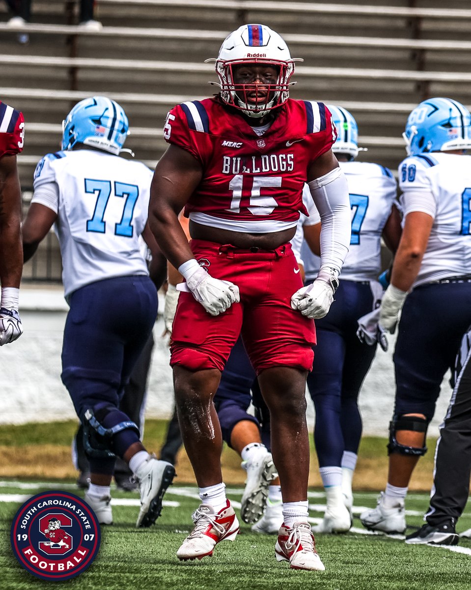 SCState_Fb's tweet photo. #GoDogs

🐶 EVERY SNAP. EVERY REP. EVERY OPPORTUNITY. 😤🔥

Views from this week’s battle against The Citadel! 📸

The work doesn’t stop when the clock hits zero. We learn. We grow. We come back HUNGRIER.

Play for the brother beside you.
Take pride in the name across your chest.
Give EVERYTHING you’ve got. 💯

THE STANDARD DEMANDS IT.
THE WORK CONTINUES.

BULLDOGS KEEP CLIMBING! 🔴🔵🐶

@SCStateAthletic @MEACSports @coachberry77 
#PayTheFEE
#DigDEEP
#STATEofMind
#RaiseTheBAR
🔴🔵🐶🏈