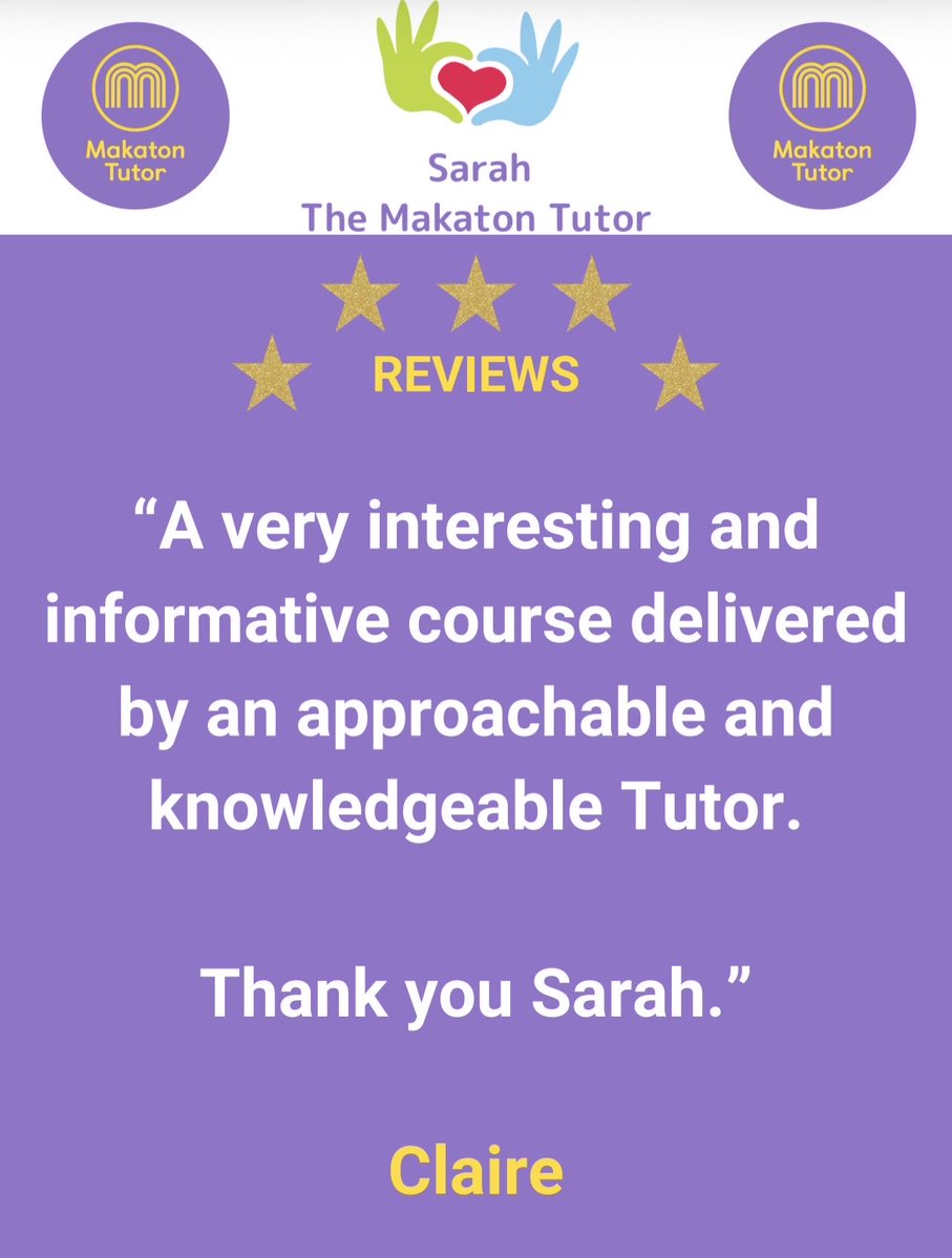 SarahMakaton's tweet photo. ⭐️ Reviews ⭐️

I’d love you to choose me as your #MakatonTutor, whether you’re just starting your #MakatonJourney or you’re continuing it.

We’ll have an awesome time!

But don’t just take my word for it, have a look at what my lovely participants Alumni have to say about doing training with me. 😊

#WeTalkMakaton
#WeUseMakatonWhatsYourSuperpower
#MakatonTutor
#SarahTheMakatonTutor
#MakatonTrainingReviews