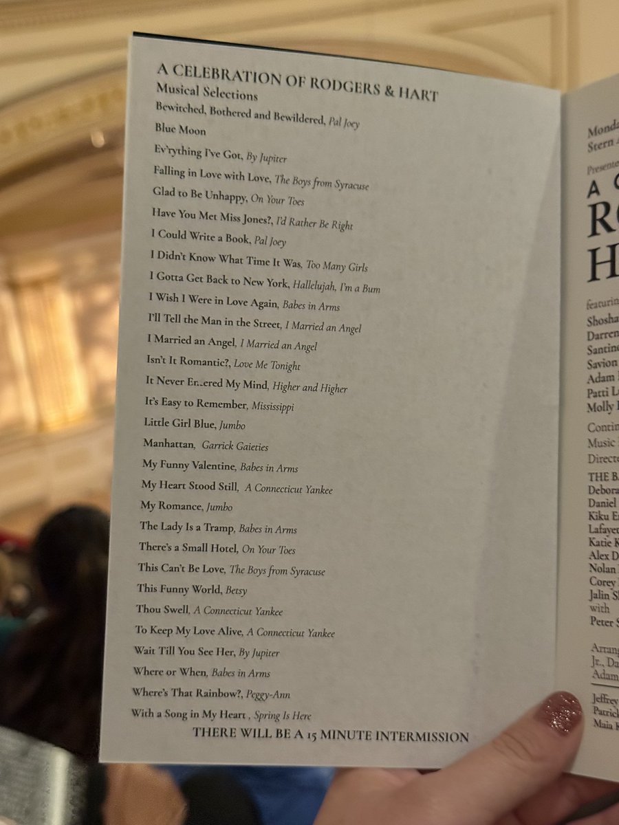 dcrissdaily's tweet photo. A look at tonight’s ‘A Celebration of Rodgers &amp; Hart’ program at Carnegie Hall https://t.co/Ycq2Tw59ne