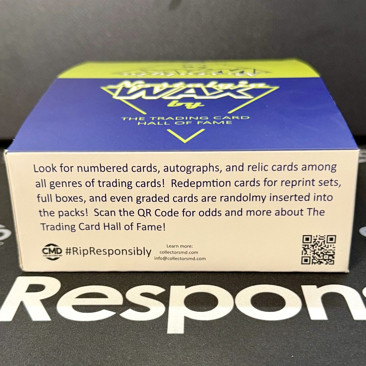 CollectorsMD's tweet photo. This is what the vision looks like in action.
As part of the recent release of Nostalgia Wax, @the_fame36673 becomes the first manufacturer to officially place #RipResponsibly branding directly on its consumer packaging, and that moment means a lot to us.
We’ve always believed responsible engagement shouldn’t just live in conversations, campaigns, or recovery spaces. It should be visible where the experience actually takes place.
Packaging is one of the most important touchpoints within the modern collecting experience. #RipResponsibly creates an opportunity to pause, reflect, and remind ourselves that we can enjoy this hobby with intention.
And this is just the beginning.
With the conversations we’re currently having across the industry, you’ll start seeing #RipResponsibly on physical products more and more throughout the hobby.
Thank you to Brad Sauder and The Trading Card Hall of Fame team for believing in the CMD mantra, being a pioneer, taking that first step with us, and helping pave the way for collectors across the globe.
Real change starts with small, intentional steps. This is one of them.
#CollectorsMD | #RipResponsibly