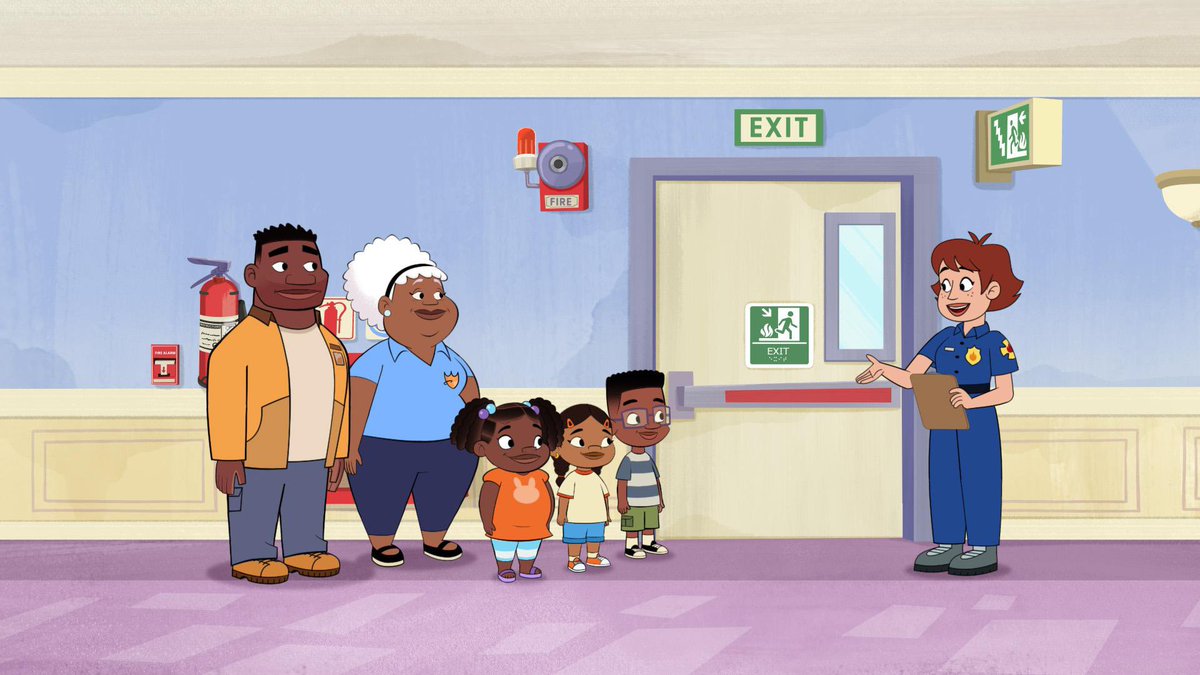 littlekev811's tweet photo. Fire Safety Inspector Josie teaches the Yarbers how to evacuate the Tobsy Towers safely in case of an emergency. π₯ #FirePreventionWeek #PhoebeAndJay https://t.co/x8PdLzYrDa