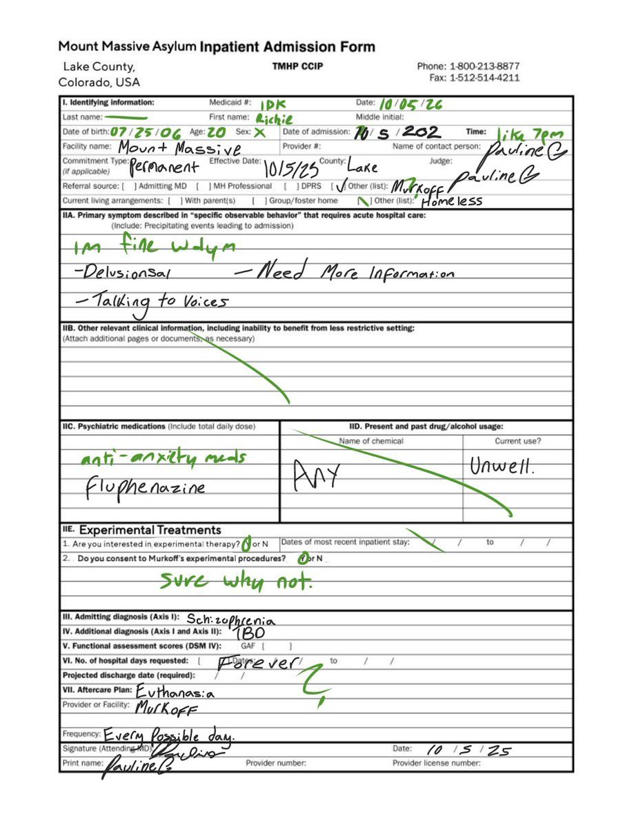 GuilloGlick's tweet photo. @cloudyisnothome I filled the rest out for you. Thank you for your corporation. Murkoff is thankful for your bravery and sacrifice. We will send agents to your location soon. https://t.co/r3pfkZ51XX