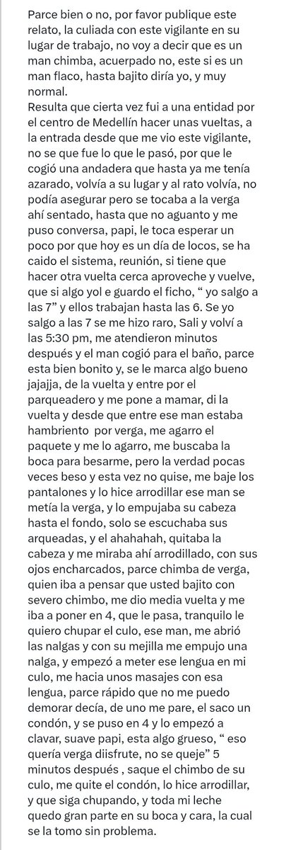 RelatosMedelin's tweet photo. Morbo con vigilante en el centro de Medellín. 🔥

Envíen sus relatos al DM.

#MorboMedellín #CruisingMedellín #Relatosgay
#Exhibicionismogay #VoyeurMedellín #PajerosMedellín https://t.co/O3tM1Oz4HM