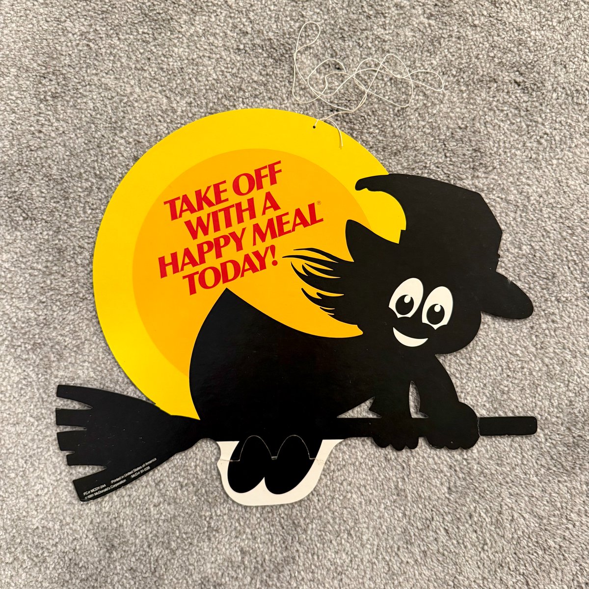 consumertc's tweet photo. Here's a ceiling dangler sign from the 1991 Halloween McBoo Bags Happy Meal promotion. An absolute classic. https://t.co/6Hg2nr5FaR