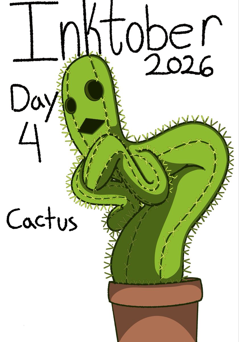 Pumkinf0ol's tweet photo. #inktober2026 Day 4 : cactus https://t.co/1qn4NZ92RJ