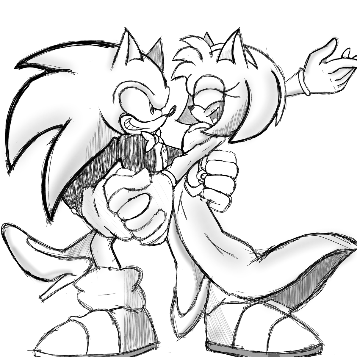 SilverNick5's tweet photo. Let's dance! 

A sonamy commission by @winderstrom19 
It came out really cute! 
#sonamy #sonicxamy #sonicthehedgehog #amyrose https://t.co/voO122HIla