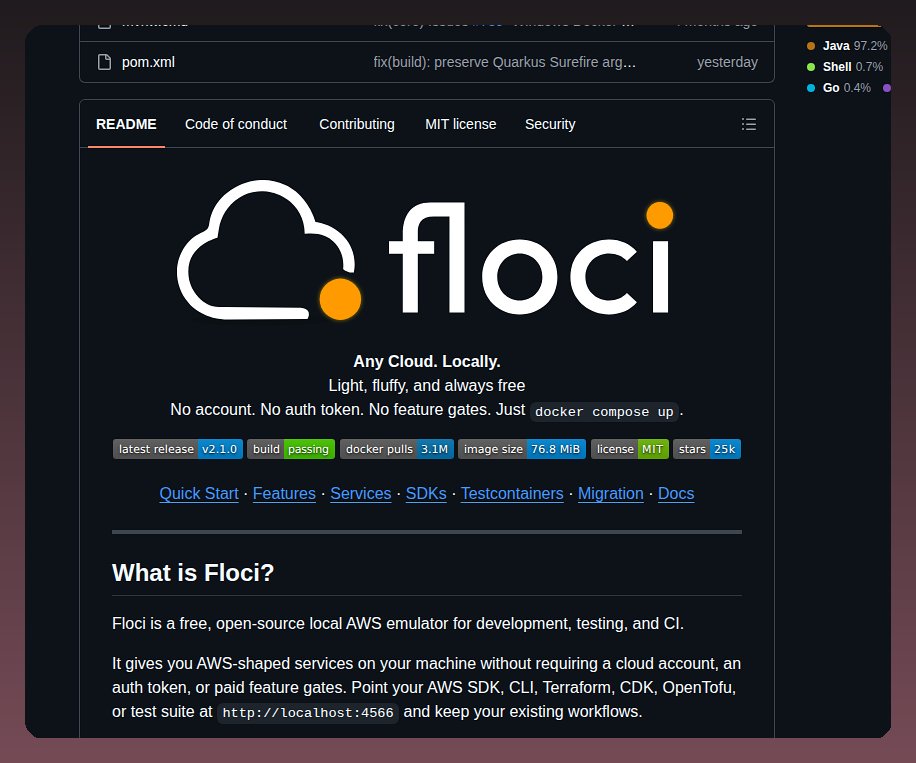 tom_doerr's tweet photo. Runs local AWS emulation via Docker Compose with Floci, a drop-in replacement for LocalStack.

https://t.co/uIwqUrWPLg https://t.co/YkNeap4bQW