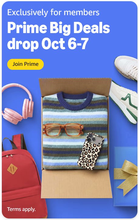 NowInStock's tweet photo. #ad #PrimeDay 
⏰ Prime Day officially kicks off tomorrow! The deepest discounts and lightning deals are exclusive to Prime members. If you aren't signed up yet, 
30-day FREE Trial: https://t.co/FaCgSvcmhU
Students 6-Months FREE: https://t.co/3U0HxSOslH https://t.co/k6Tocvvguh