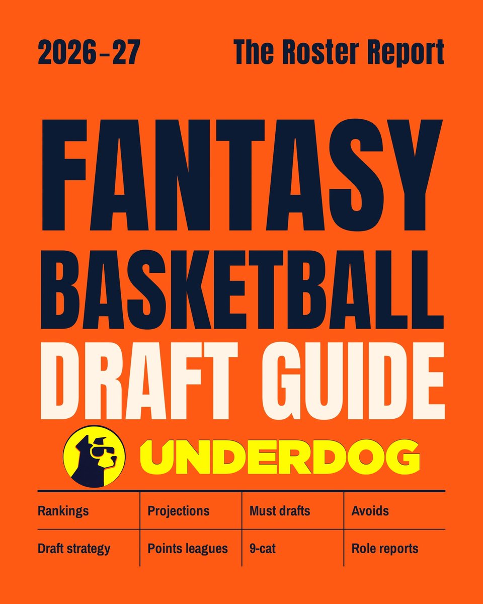 Buhhlockaye's tweet photo. If you are getting into fantasy basketball you NEED to check out our FREE Draft Guide!

🔥Rankings
🔥Projections
🔥Draft Strategy
🔥Must Have Players
🔥Players To Avoid
🔥Updated Player Role Reports

🔗 to everything you need to win your draft in the comments ⬇️ https://t.co/yUD1qC7GXT
