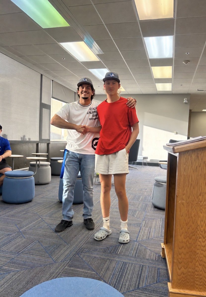 WestMinnesota's tweet photo. 🚨 3RD OVERALL PICK 🚨
With the No. 3 pick in the 2026 Minnesota West Fall World Series Draft…
Tommy Boyum is the next name called! 🥉🐦
#BirdUp 🐦🔵⚪️
#BluejayBaseball
#FallWorldSeries https://t.co/1juM1COFdD